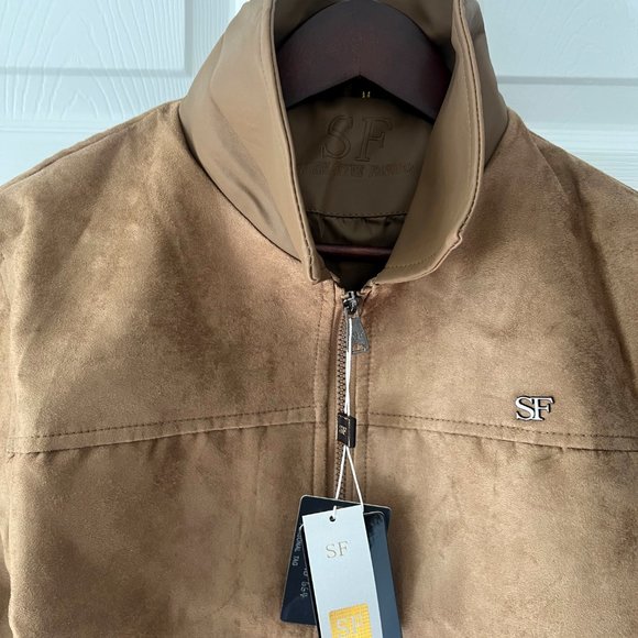 Superlative Fashion Brand Brown Ultrasuede Wind Breaker Jacket! - Picture 4 of 16